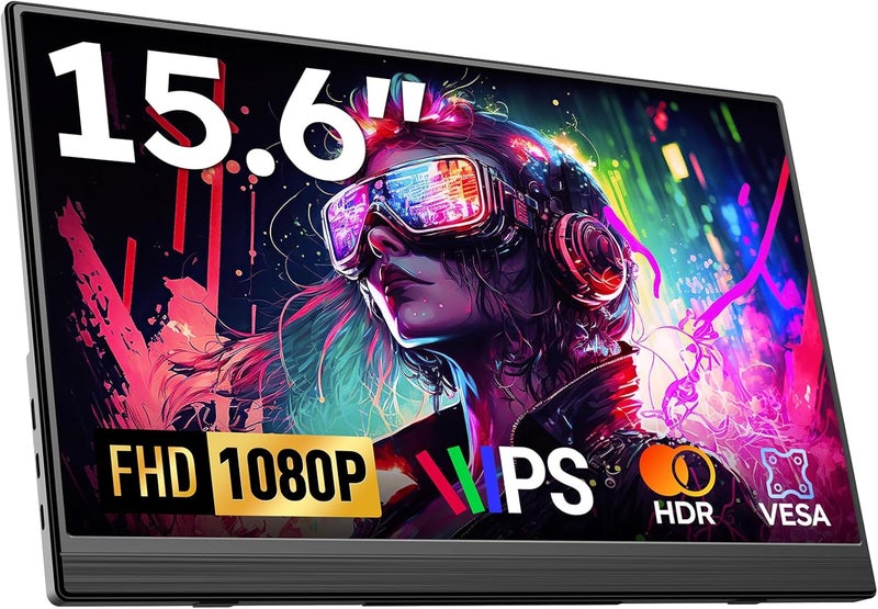 Dopesplay Portable Monitor, 15.6" FHD 1080P Travel Portable Monitor for Laptops, Ultra-Slim External Portable Screen for Laptop with Kickstand, Screen Extender for Laptop PC Mac Phone PS4/5 Xbox Switch - Image 1